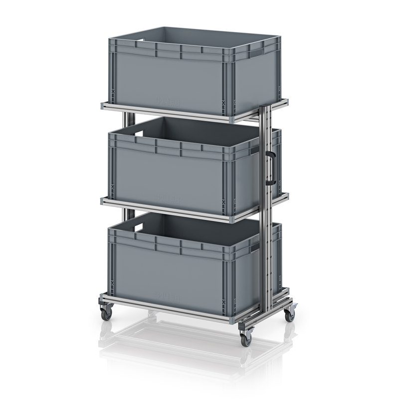 AUER Packaging Systémový přepravní vozík pro euro přepravku 80 x 60, výška 134 cm, bez výsuvu EG SW 134-1 8642